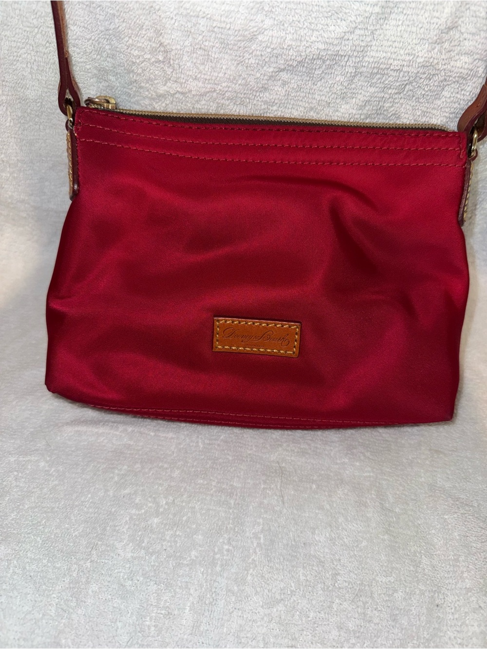 Dooney & Bourke Red Nylon Crossbody with Leather Trim